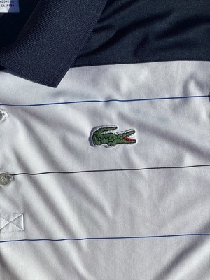 Lacoste Polo Shirt-“ANDY RODDICK” Size 8 (2XL /3XL) White And Navy