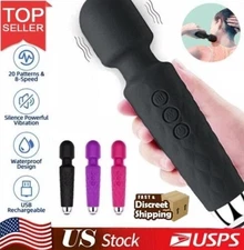 3 colors Rechargeable 20 Speed Handheld Massager Vibrator Wand Vibrating Massage