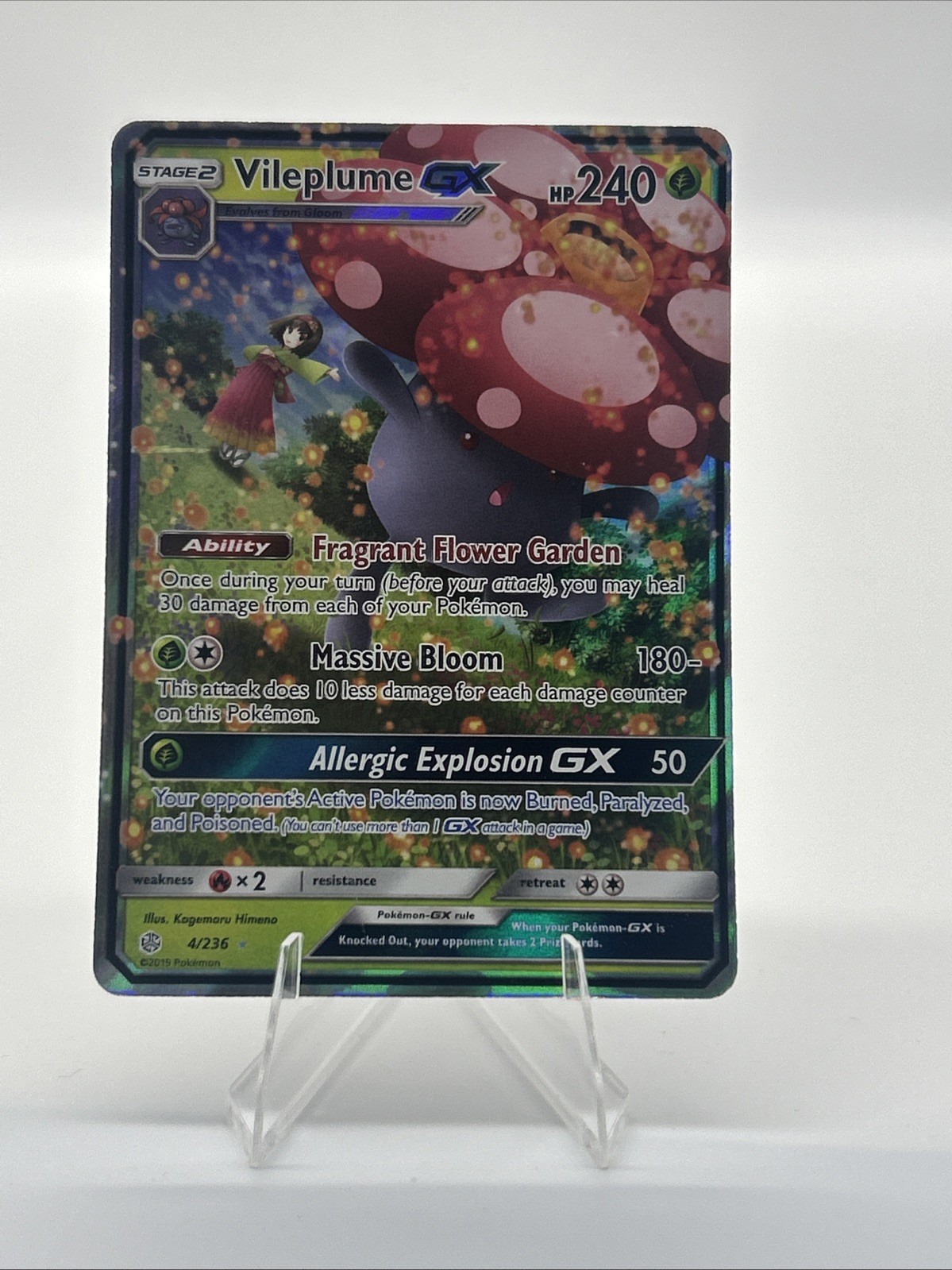 Pokémon TCG Vileplume GX 4/236 Cosmic Eclipse Holo 2019 Pokemon SM Near Mint