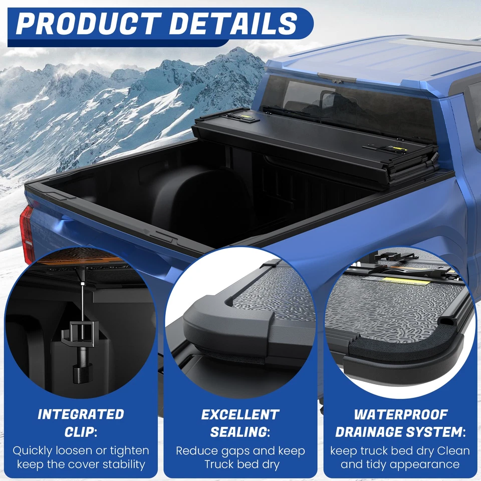 5.8FT Truck Tonneau Cover 4-Fold For 2009-2025 Ram 1500 Waterproof Foto 4 de 4