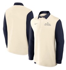 Men's LARGE Nike Cream/Navy Penn State Nittany Lions Rugby Long Sleeve Shirt NWT