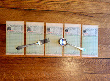 VINTAGE WESTERN PACIFIC RAILROAD SPOON & FORK +  DINING CAR TAG CHECK MENU