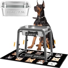 2 Gallon Elevated Dog Water Bowl, ADENGL Height Adjustable 10.4  15.2'' Raised