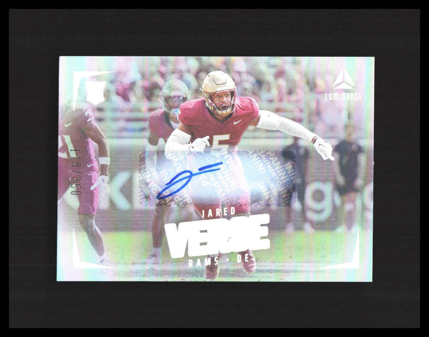 2024 Jared Verse Rookie Auto Panini Luminance /350 #196 Los Angeles Rams