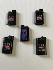 Lot of 4 Basic Cigarettes Disposable Plastic Lighters + 1 Marlboro Unlimited