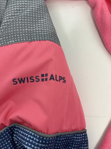 Swiss Alps Girls Size 14 L Blue Gray Pink Hooded Winter Puffer Jacket Coat NWT - Picture 4 of 8