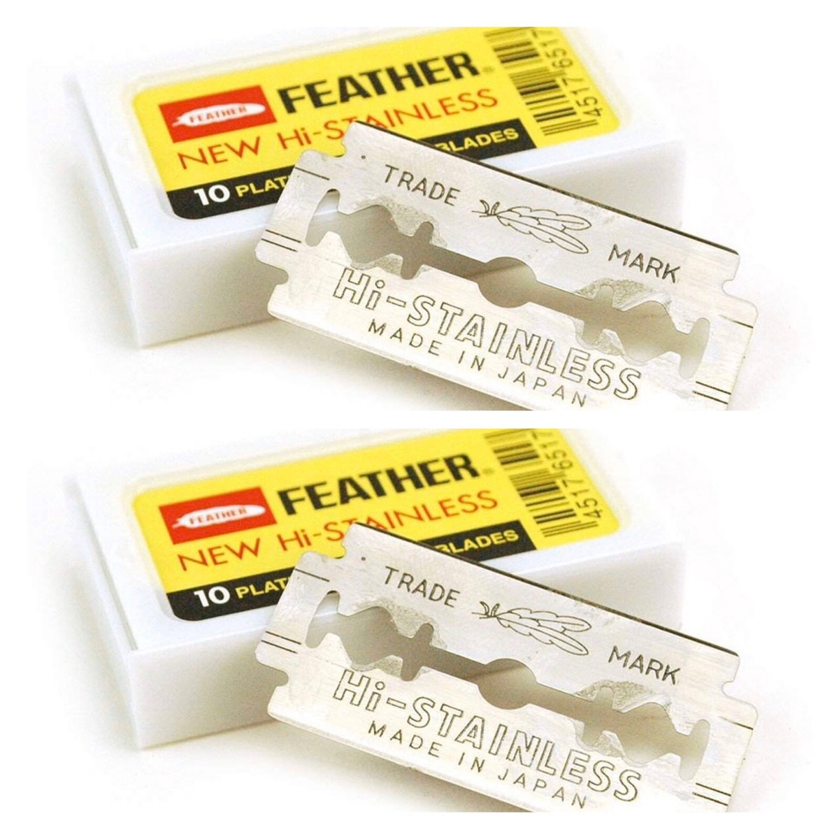 20 FEATHER Hi-Stainless Platinum Coated Double Edge Razor Blades