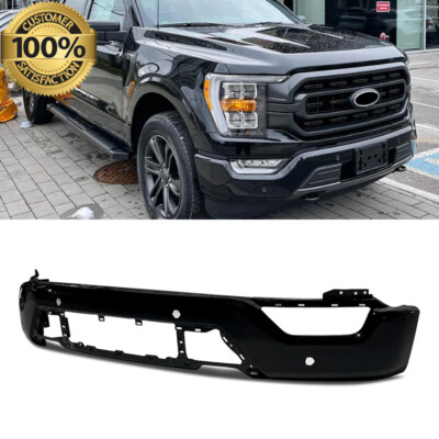 Agate Black Front Bumper Face Bar W/ 4 Sensor Hole For 2021-2023 Ford F-150 F150