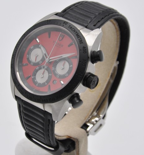 Tudor Fastrider Chronograph Red Steel 42mm 42010N Leather Automatic - Picture 2 of 8