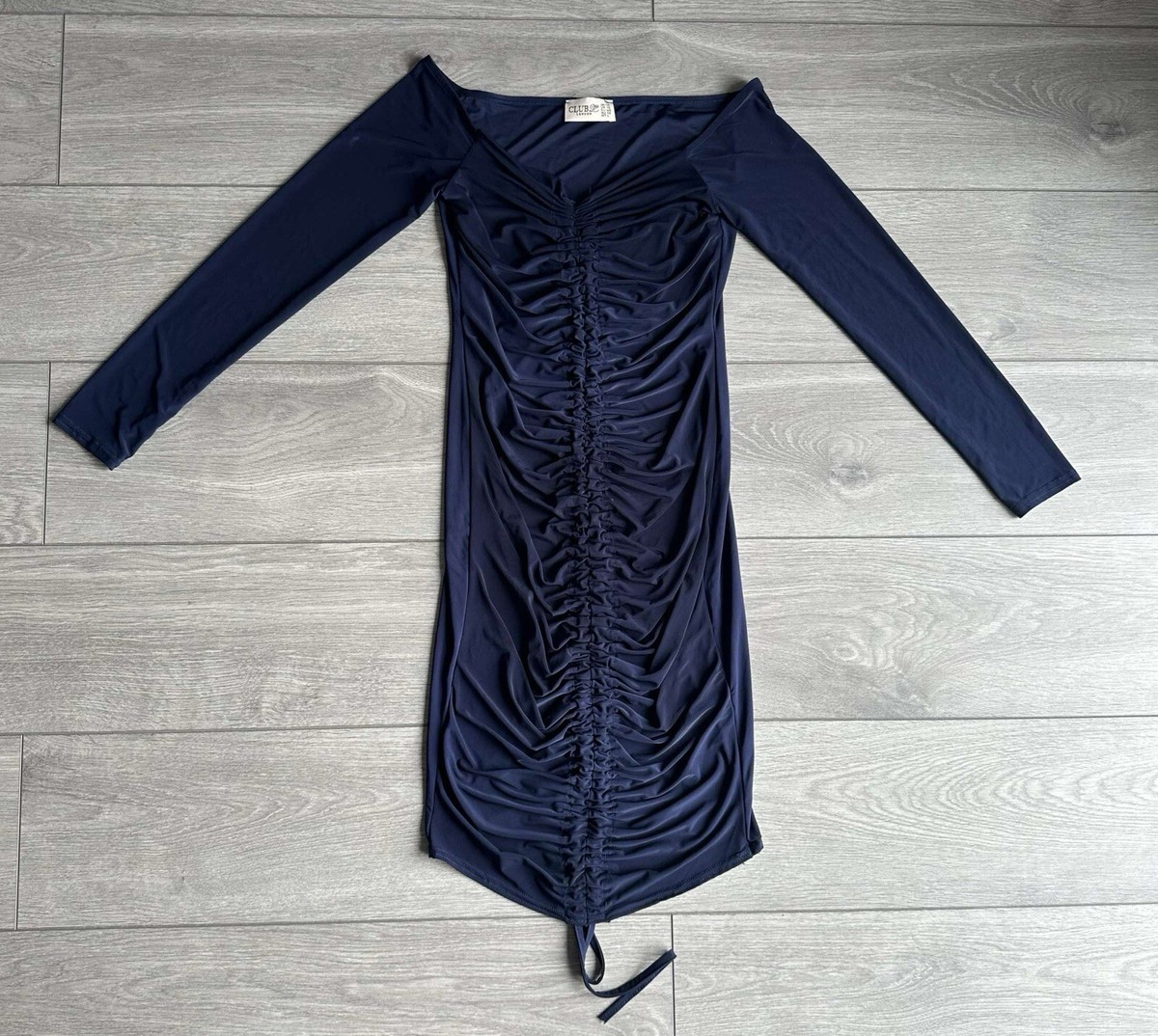 Club L London Navy Ruched Dress size UK 12 Navy Blue Great Condition!