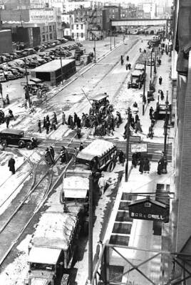 Repairs on intersection of Jay and Willoughby Streets New York Old Photo