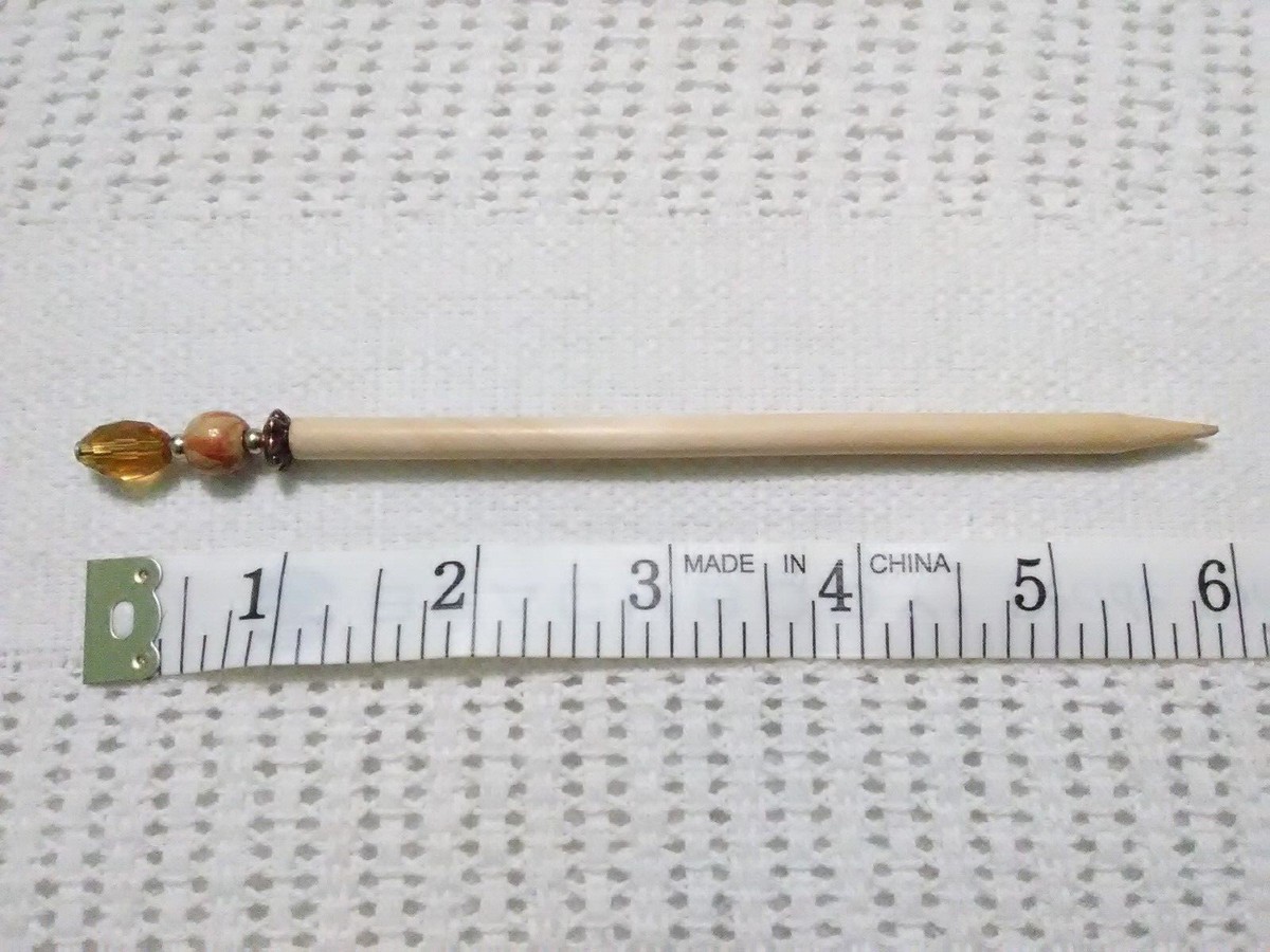 LILLA ROSE-Hair Stick-Natural Wood-Beaded(orange/yellow) | eBay