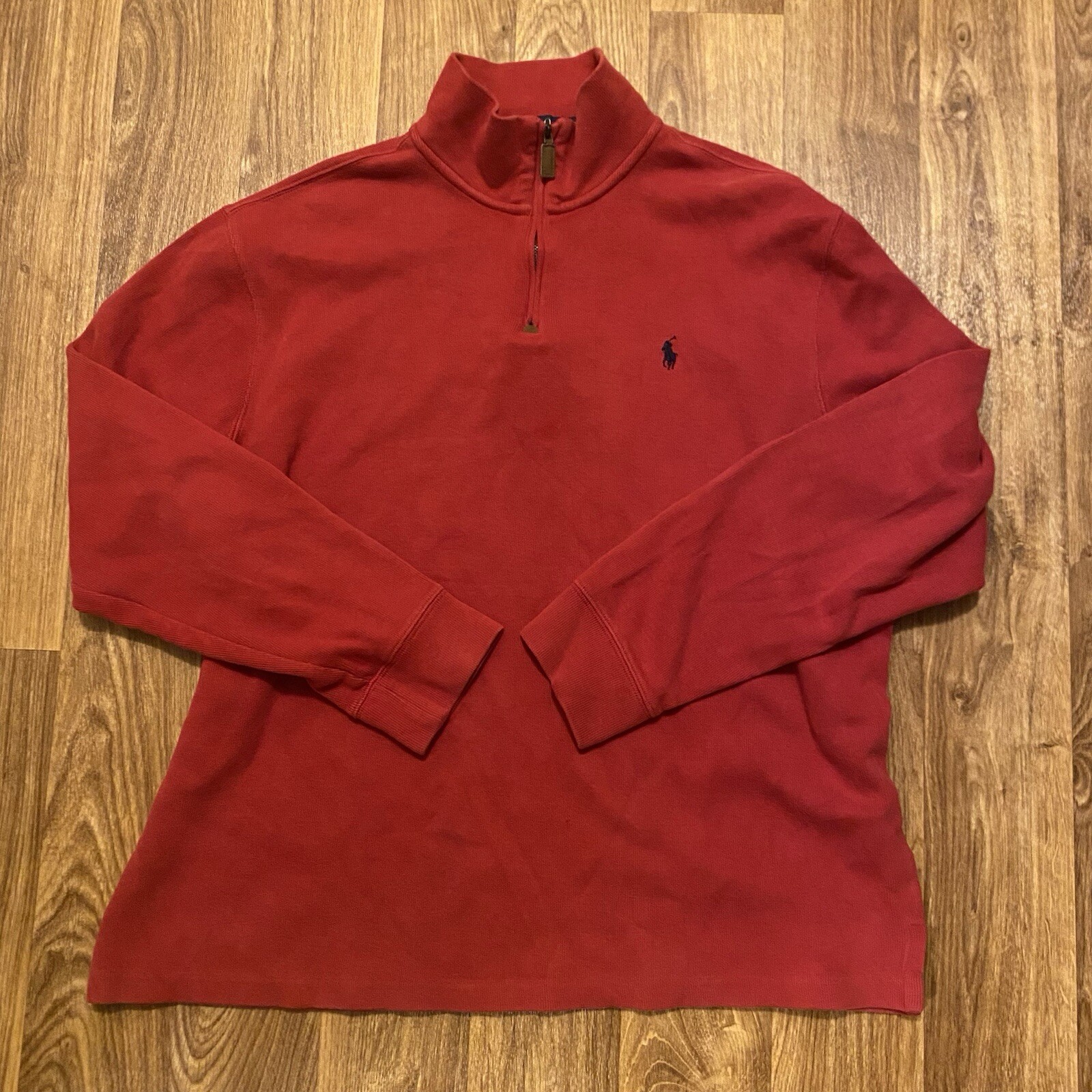 Vintage Polo Ralph Lauren 1/4 Pullover Sweater Men XL Red