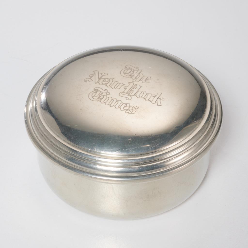 Cartier New York Times Pewter Dresser Keepsake Box 3.5