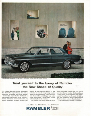 1963 RAMBLER Ambassador 990 Black 4-door Sedan Vintage Print Ad