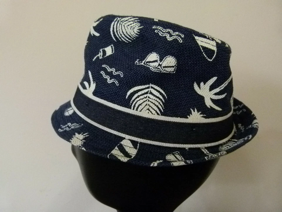 Sombrero para el sol H&M para niños azul marino con cinta de verano azul/blanco talla 1 1/2 - 4 años Foto 2 de 4