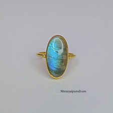 Labradorite Ring 18K Gold Plated Handmade Ring Anniversary Ring Gift for Her