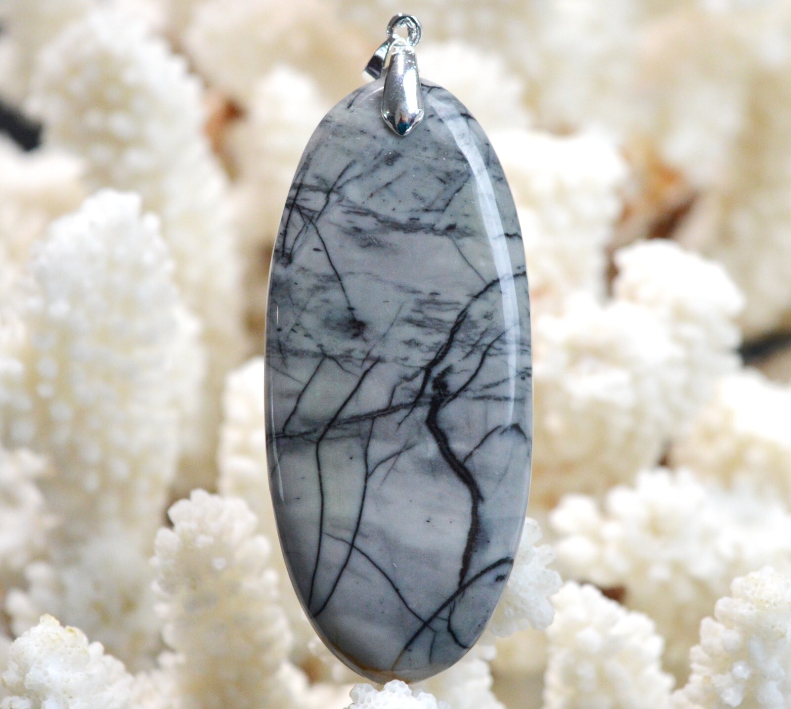 Cabochon Jaspe Picasso 106 carats pour création de pendentif en pierre naturelle d'Utah FT2