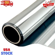 Window Film One Way Mirror Film Privacy Static Non-Adhesive Decorative...