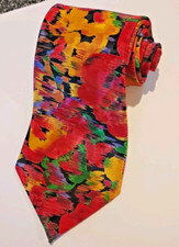 Vintage INDEX Polyester Multicolor Tie 4" x 55" Necktie EUC