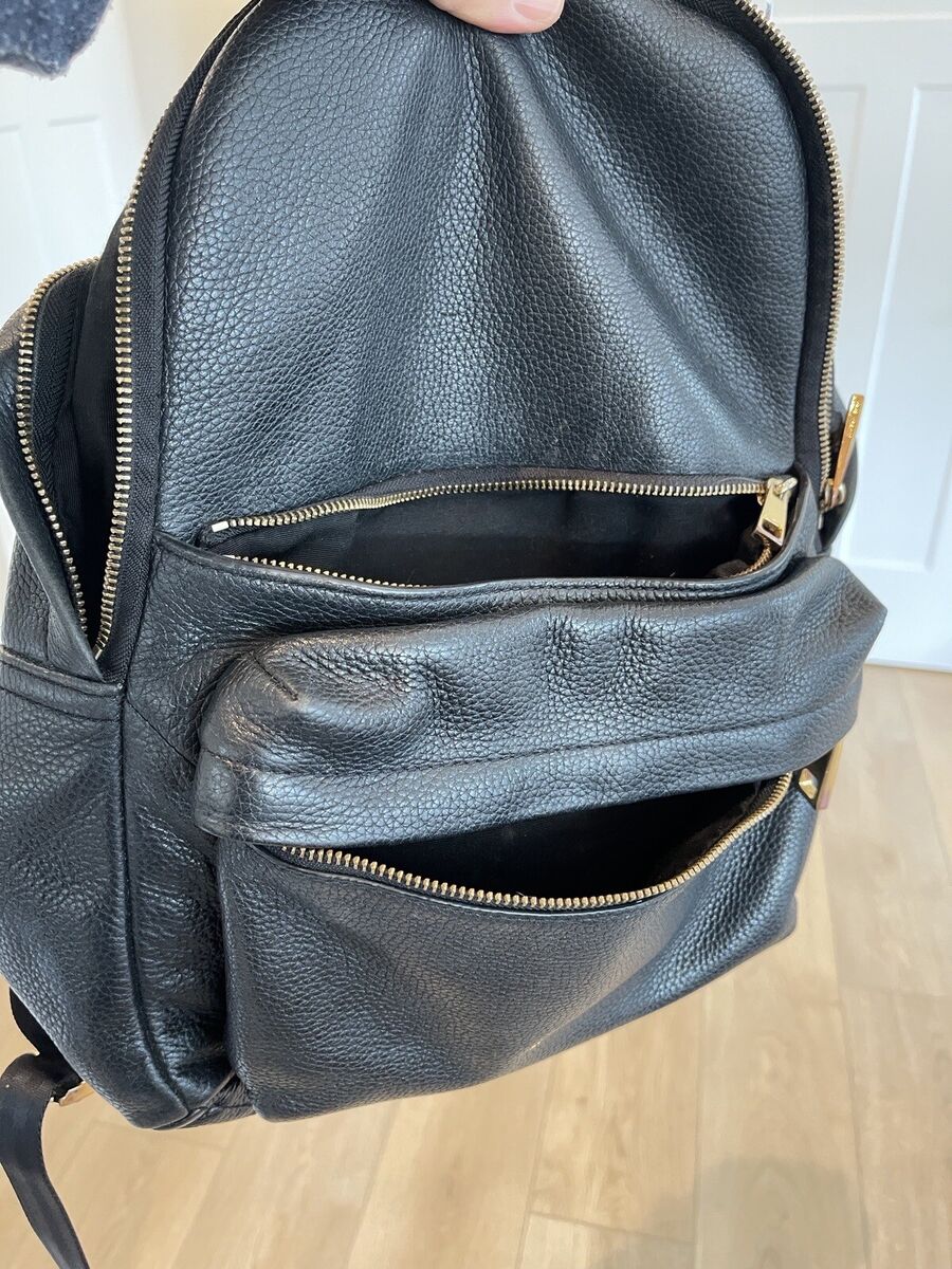 Marc Jacobs Varsity Large Leather Backpack, Black With Gold Marc Jacobs Varsity Large Leather Backpack, Black With Gold