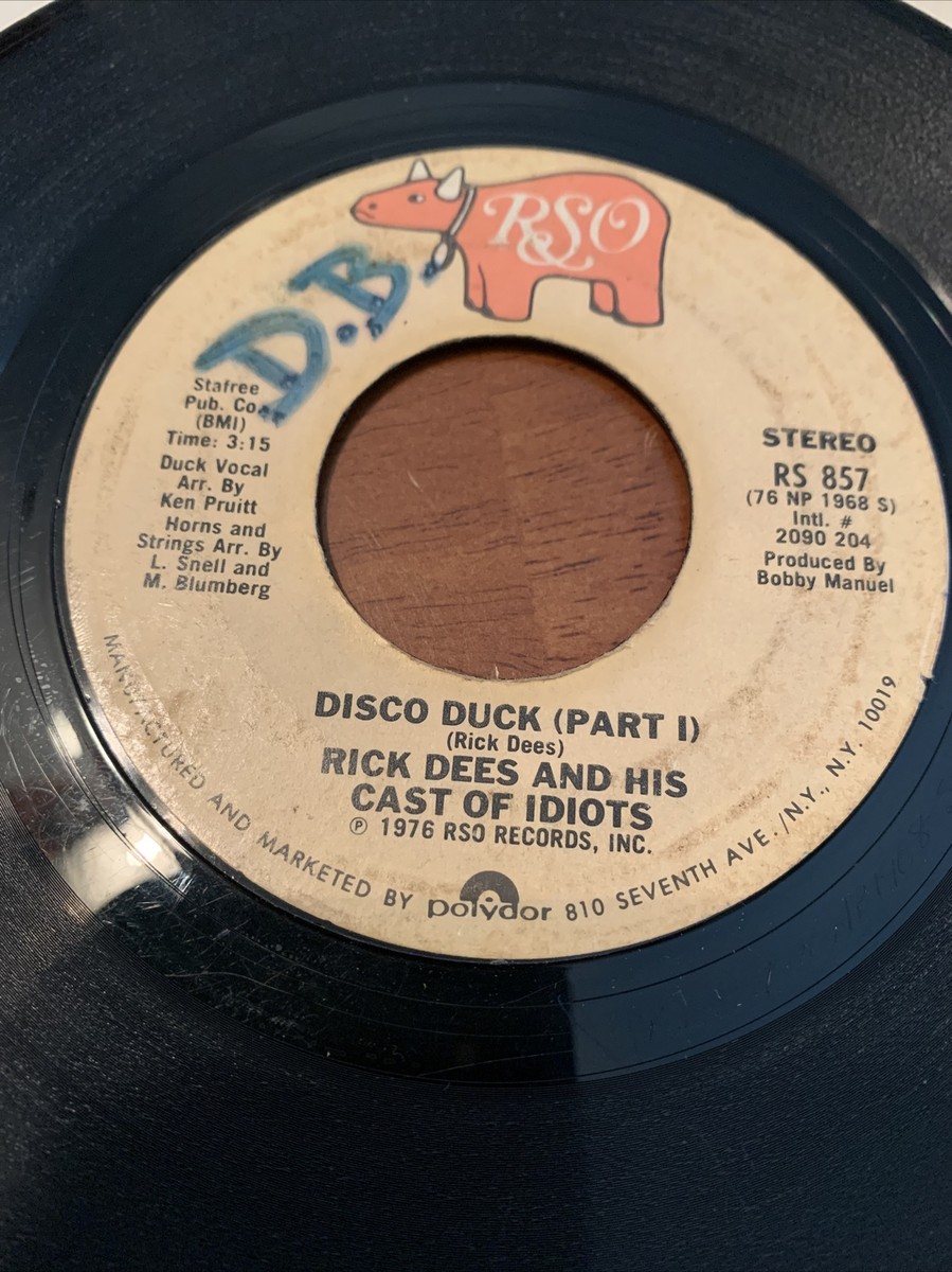 RICK DEES - Disco Duck Part I &II - Vinyl 45rpm 1976 RSO RS