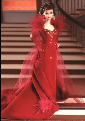 Vtg. Mattel Hollywood Legends Barbie Doll 1994 as Scarlett O'Hara in Red Dress