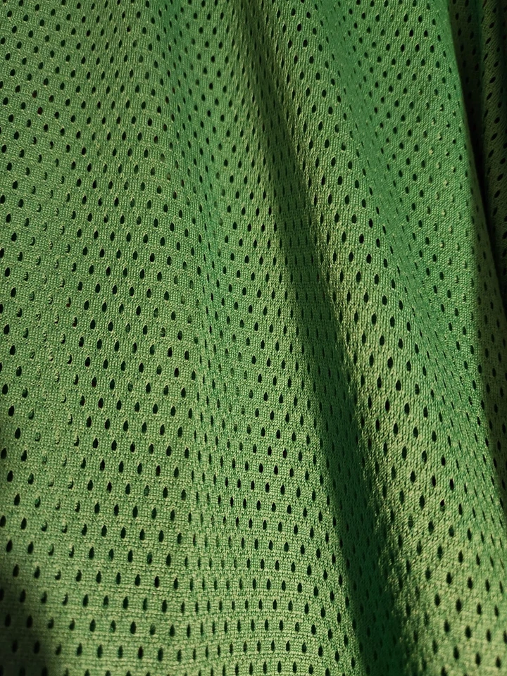 Camiseta deportiva de manga larga con cuello en V verde/blanco de malla en L para hombre Teamwork Foto 3 de 4