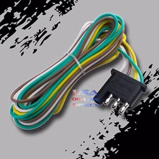 2pcs 4-Pin Plug Trailer Light Wiring Harness Extension Flat Wire Connector 16" 