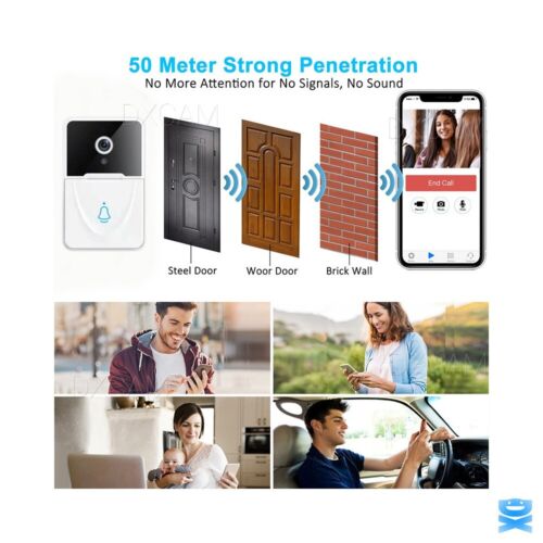 Wifi Smart Doorbell Wireless Security Intercom Video Camera Chime Door Bell Ring - Picture 7 of 9