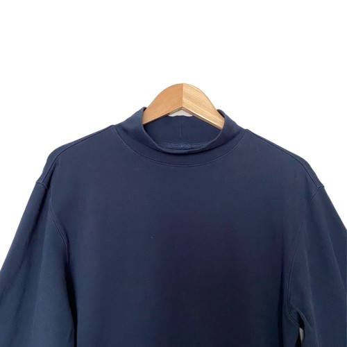 LL Bean High Neck Navy Blue Cotton Hiking Layer Soft Stretch Long Sleeve Top L - Picture 4 of 6