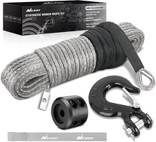 Nilight Synthetic Winch Rope Kit 316 Inch X 50 Feet 6000 Lbs Winch Cable Line