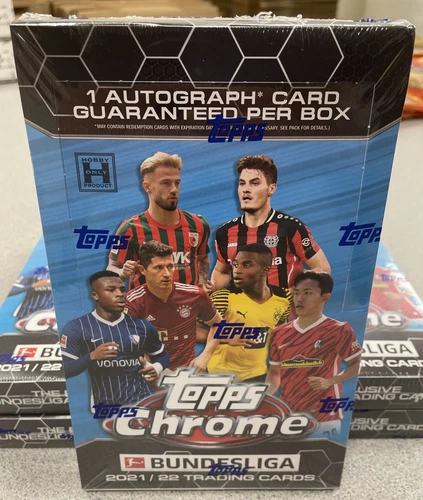 2021/22 Topps Chrome Bundesliga Soccer Sealed Hobby Box (1 Auto per Hobby Box)