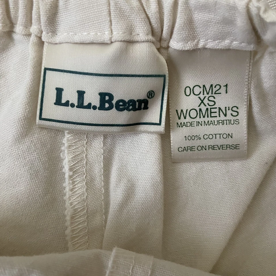 Vintage LL Bean Cordão Chino Curto Bege Feminino Tamanho XS Cintura 33 Costura Interna 5 - Imagem 3 de 4