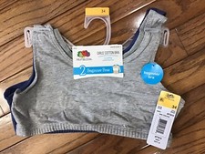 NEW Girls Fruit of the Loom FT810 2 Pack Beginner Bras SZ 34 Cotton C2-26 