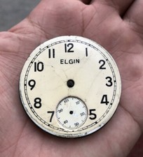 Vintage Elgin Pocket Watch Dial  Partial Movement   Not Working   Parts/Repair