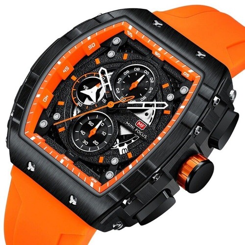 Herren Luxus Rechteckig Einfach Leuchtend Automatik Mechanische Mode Uhr Neu - Bild 2 von 22