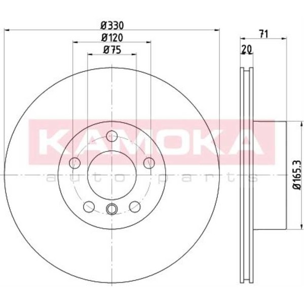 Kamoka 2X Bremsscheibe Hinten Ø330 Mm BelüFtet FüR BMW X3 F25 Xdrive20D-image