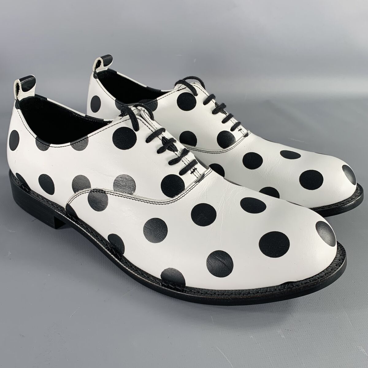 COMME des GARCONS HOMME PLUS SS16 Size 9 White Black Polka COMME des GARCONS HOMME PLUS SS16 Size 9 White Black Polka