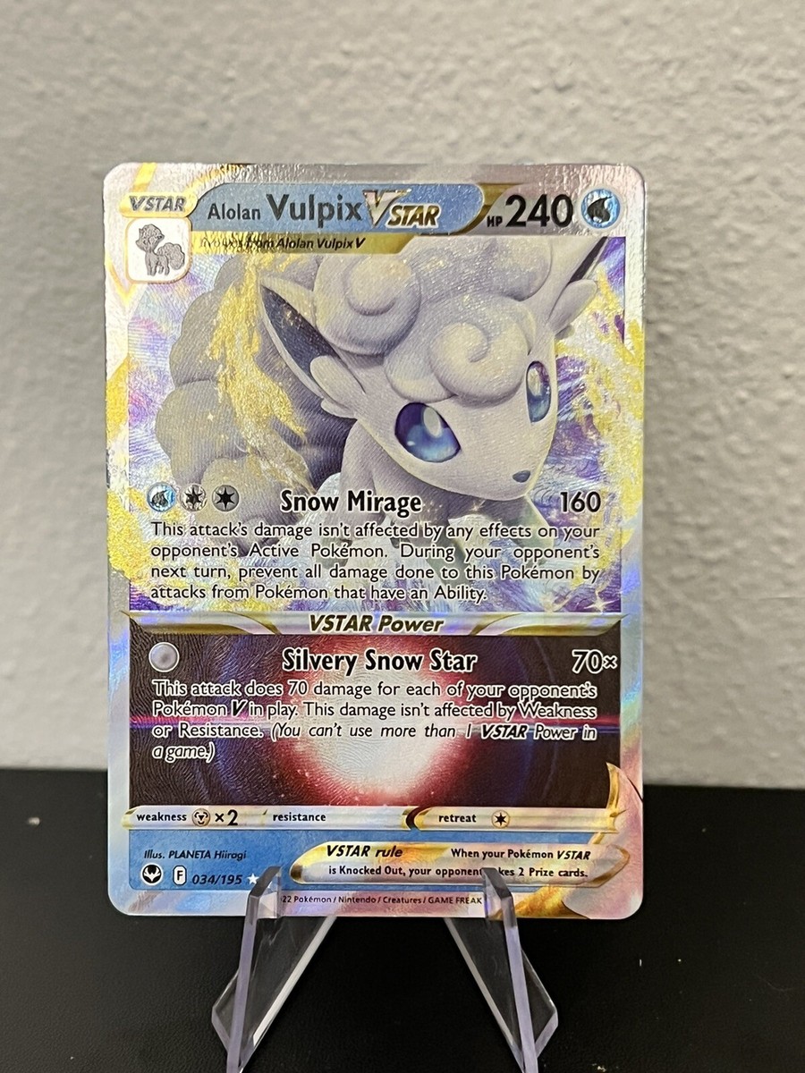 Alolan Vulpix VStar 034/195 Silver Tempest Pokemon Card. QUANTITY