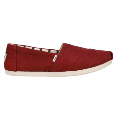 TOMS Alpargata Heritage Solid Slip On  Womens Red Flats Casual 10015766T