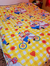 Wamsutta Raggedy Ann Andy Twin Coverlet Bedspread W/ Sheet Set Fitted Flat