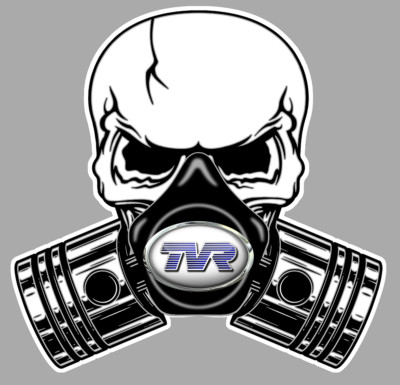 TVR Pistons - skull sticker vinyl laminated