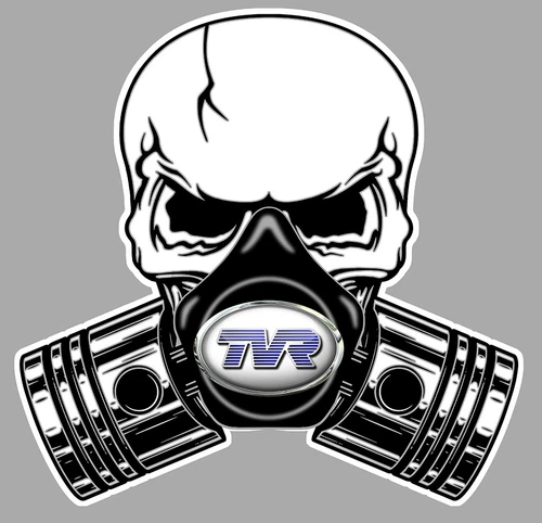 TVR Pistons - skull sticker vinyl laminated