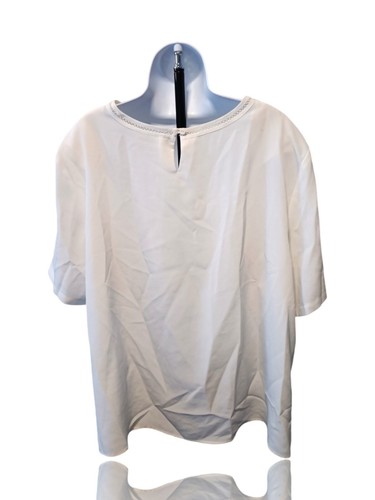 JM Damen Gr. 3X Rundhals Pullover Oberteil, weiß, Knopfleiste hinten am Ausschnitt. NS-18 - Bild 6 von 8