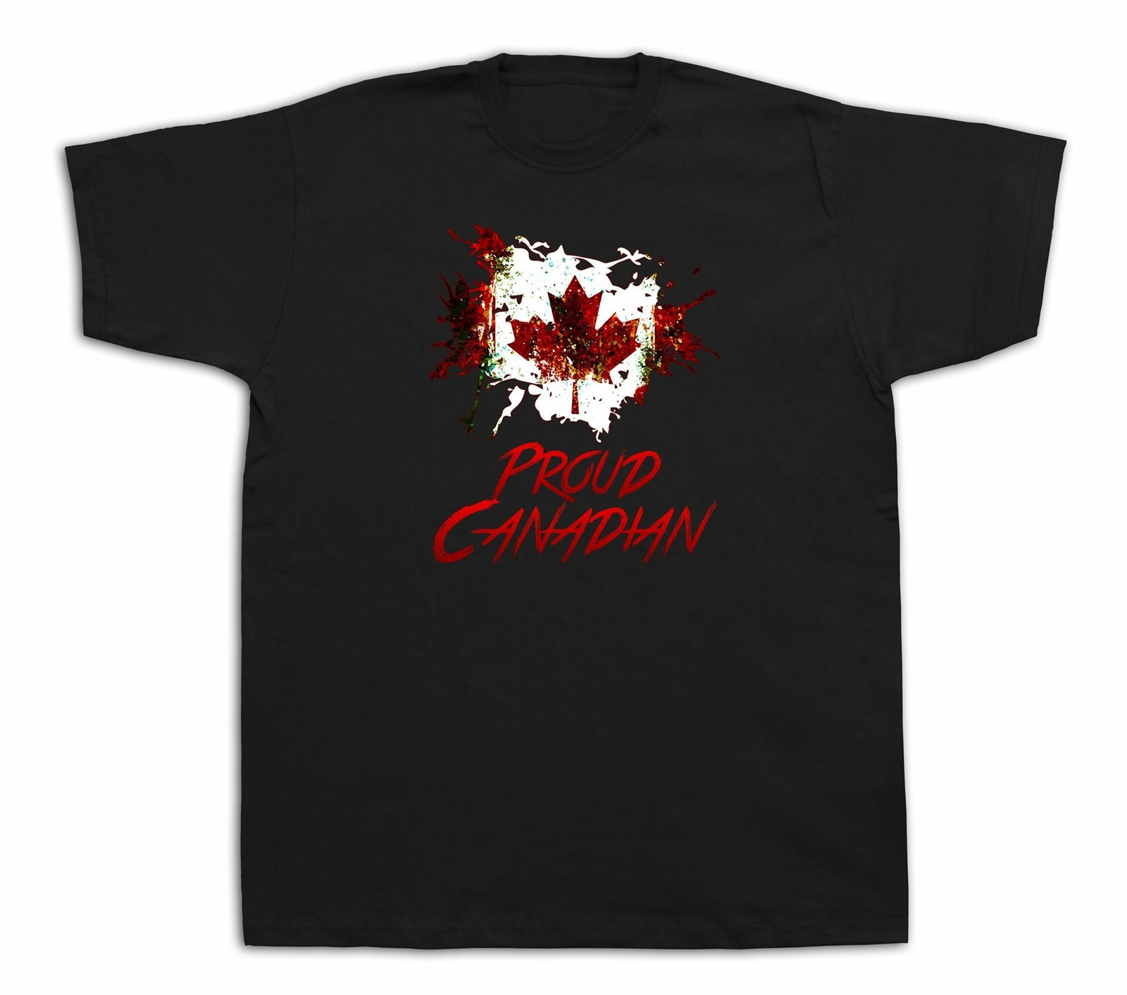Mens Tee shirts T-shirt print Proud Canadian Flag Fashion Nation Polite