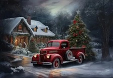 FULL DRILL DIY DIAMOND PAINTING 40 X 30 CM Bringing CHRISTMAS TREE HOME USA