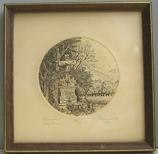 Acquaforte 1989 Andreas Thiel Bad Soden Neuenhain Wegkreuz numerata 28/100