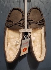 Kids Boys Girls House Slippers Faux Fur Comfort Cat Jack Loafers size 13 gray
