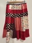 TSUMORI CHISATO Silk Flare Skirt Polka Dots Print Block Mix Red Size 2 — photo 2